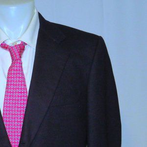 Doriani Navy Blue Brushed Cashmere Flannel Three Roll Two Blazer 44R